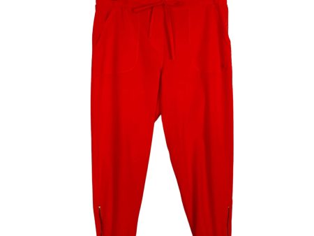 Albion Bright Coral Orange Drawstring with Zipper Hem Jetsetters Joggers- Size S Petite (Inseam 23.5”, see notes) Cheap