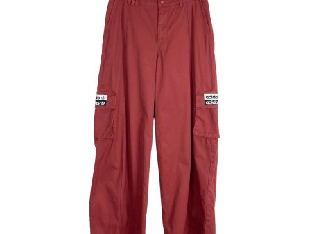 Adidas Faded Red with Logo Pockets Wide Leg Pants- Size S (see notes, Inseam 32”) Online