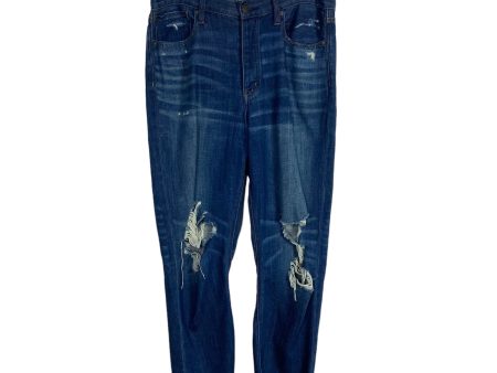 American Eagle Vintage High Rise Distressed Raw Hem Jeans- Size 12R (see notes, Inseam 26 ) Sale