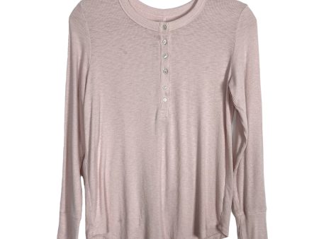 Aerie Light Pink Ribbed with Front Buttons Real Soft Top- Size M (see notes) Discount