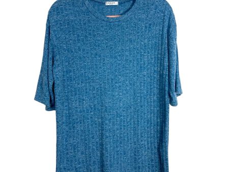 Ekouaer Heathered Blue Ribbed Knit Shorts Lounge Set- Size S (sold as set) on Sale