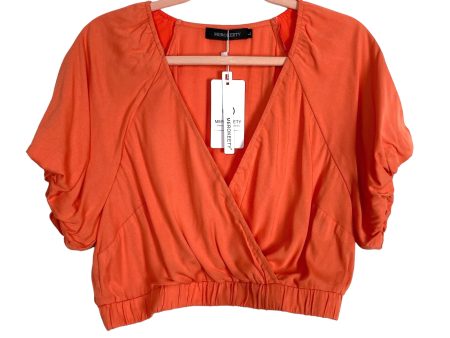 Merokeety Orange Surplice Cropped Top and Skirt Set NWT- Size L (sold as a set) Discount