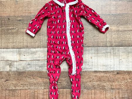 Kickee Pants Red Penguin Zip Up Ruffle Footie Outfit- Size 0-3M Supply