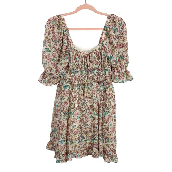 Buddy Love Cream Floral Dress NWT- Size XS Hot on Sale