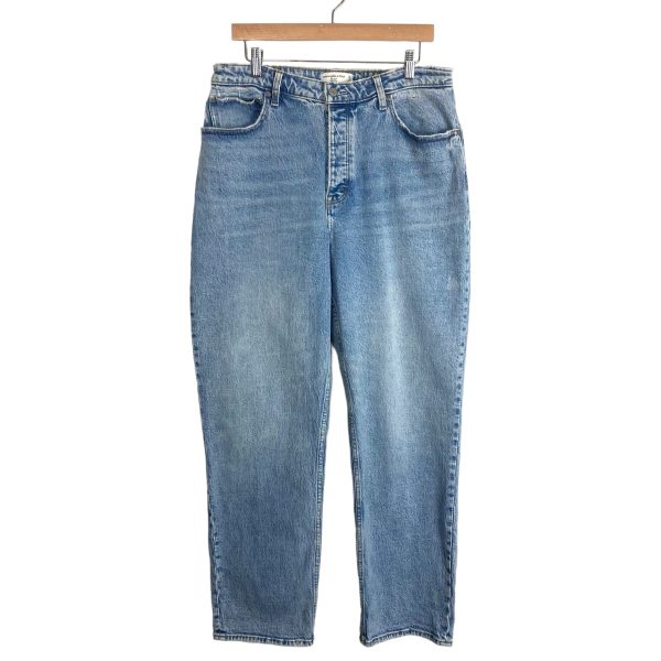 Abercrombie & Fitch Light Wash Curve Love Button Fly High Rise The Dad Jeans-Size 32 14 (Inseam 30”, sold out online) Hot on Sale