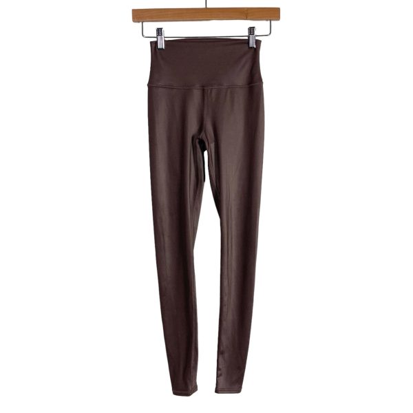 Alo Brown Shiny High Rise Leggings- Size S (Inseam 27”) Supply