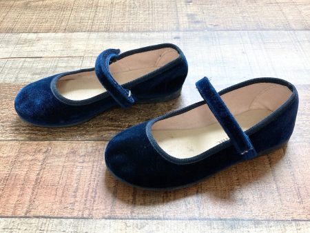 Childrenchic Navy Blue Velvet Mary Janes- Size 27 US 10C Fashion