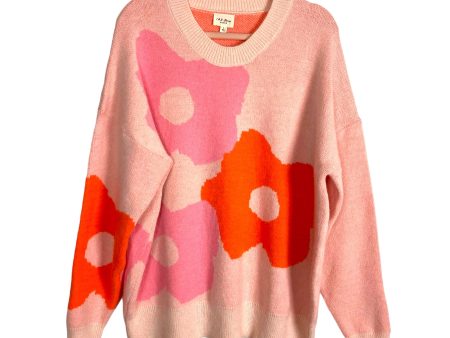 143 Story by Line Up Light Pink with Pink Orange Flowers Annie Sweater NWT- Size L (sold out online) Supply